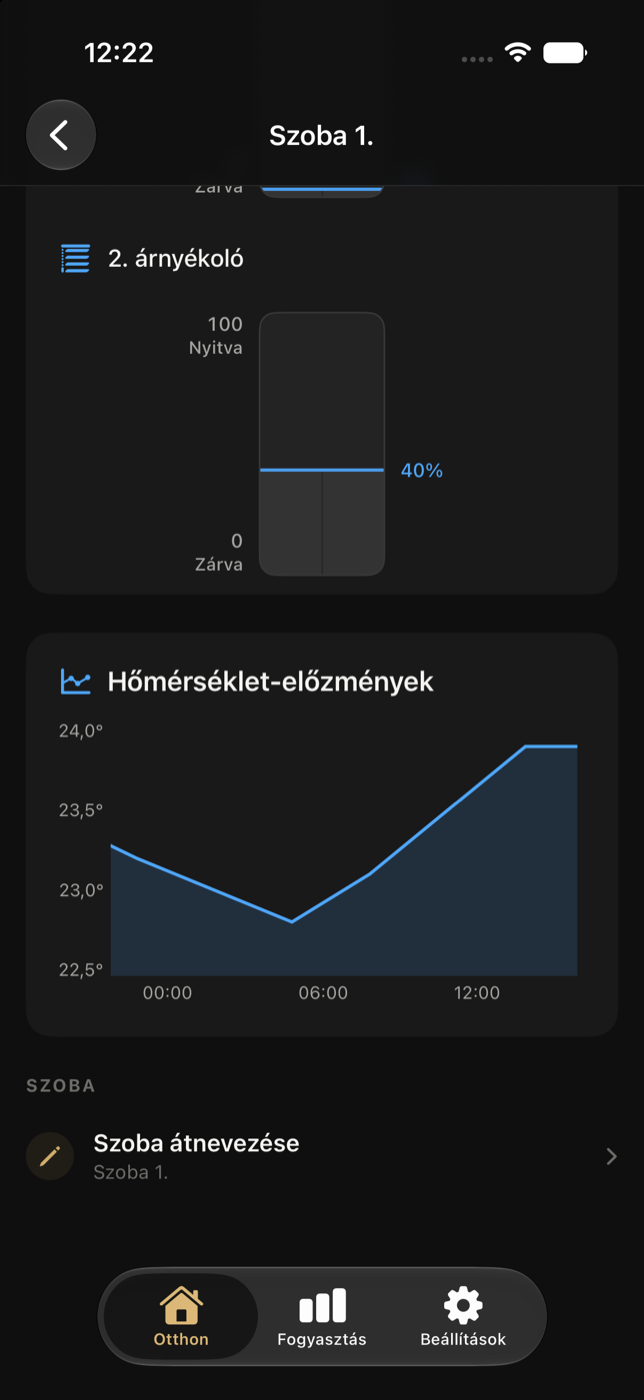 Függőleges árnyékolóvezérlők nyitott és zárt végponttal