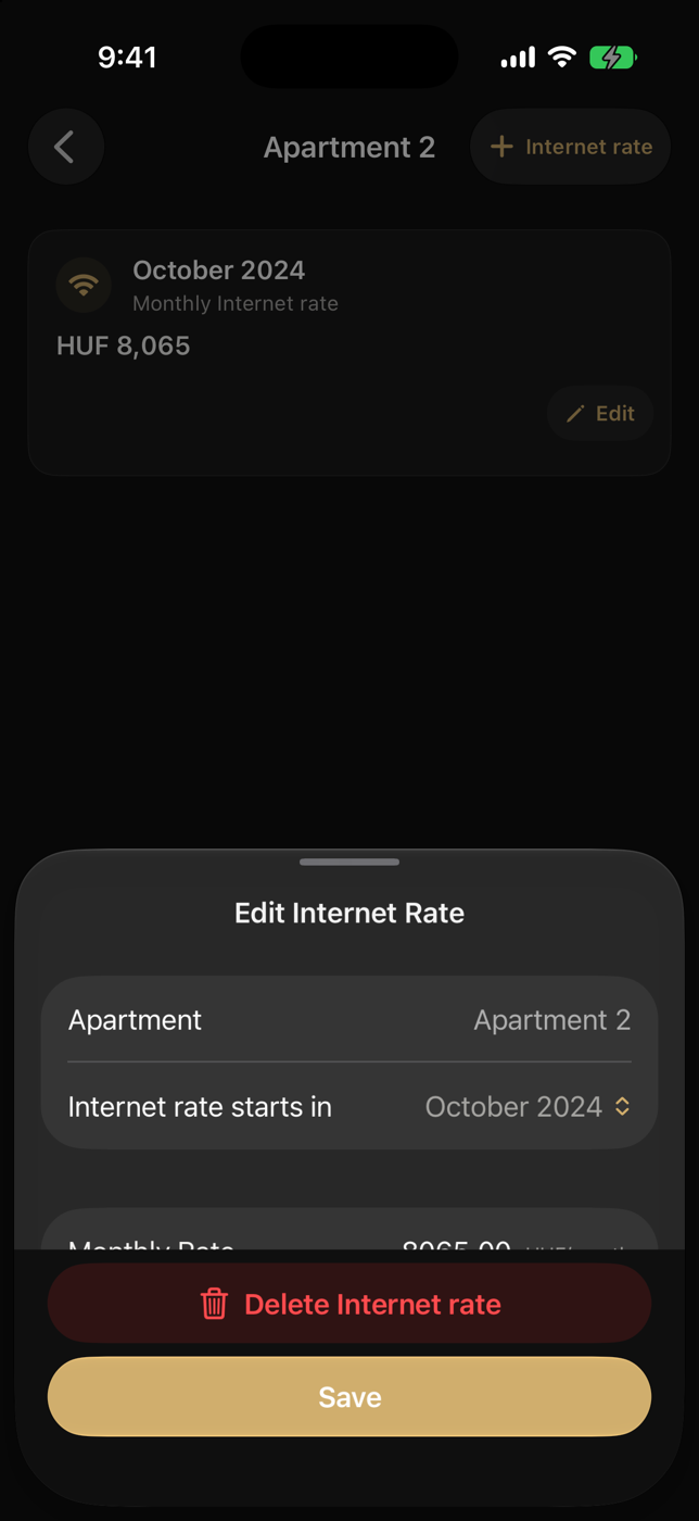 Add Internet Rate sheet